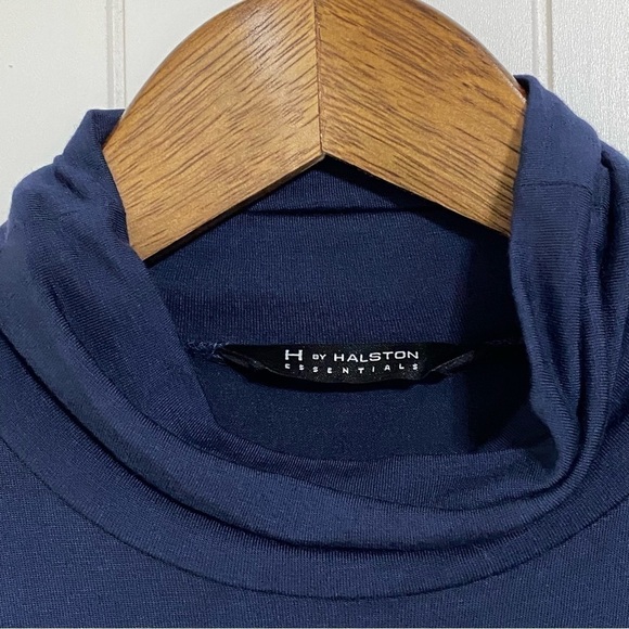 H by Halston modal blend navy turtleneck size S - Picture 3 of 7